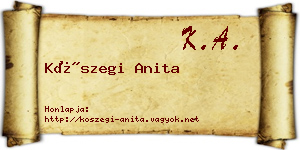 Kőszegi Anita névjegykártya